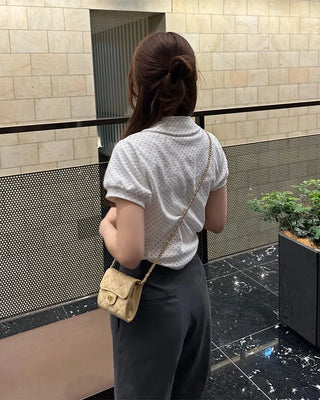 Dot Shirring Short-Sleeve T-Shirt