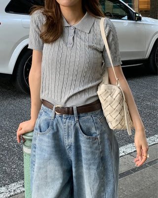 Grid pattern leisure shoulder bag