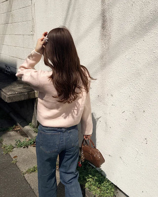 Two-tone knit cardigan
