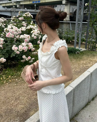 Frilled Shirring Camisole