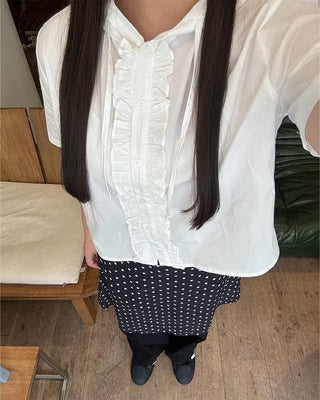 Polka Dot Midi Frill Skirt