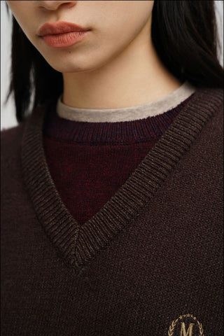 [MASONPRINCE] V-Neck Layered Sweater