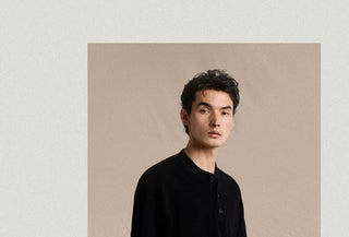 [CULTUM] Cotton Henley Neck Relaxed Knit Top