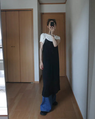 High-collar camisole long dress
