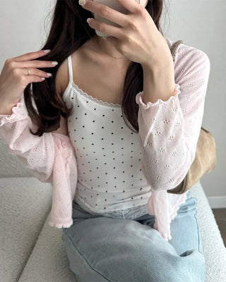 Dot lace point camisole