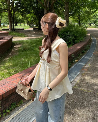 Asymmetrical Twist Bustier Blouse