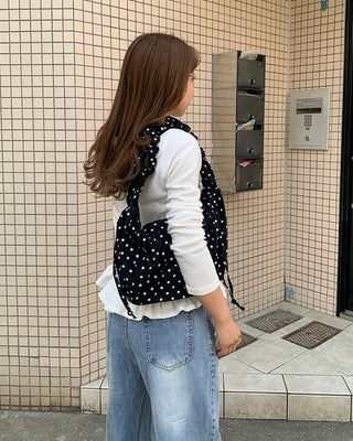 Henley neck frill long-sleeved T-shirt