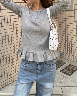 Cubic Wide Denim Pants