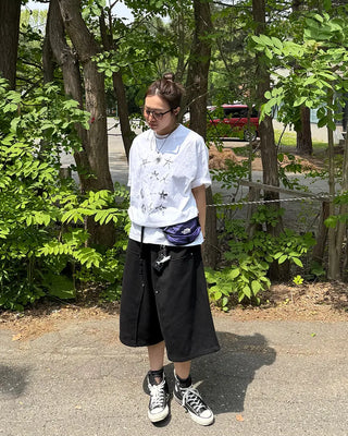 (UNISEX) Snap Bermuda Easy Pants