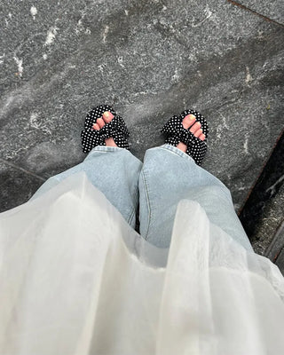 Big Ribbon Mule Sandals