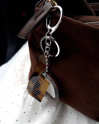 Heart Mirror & Comb Set Keyring