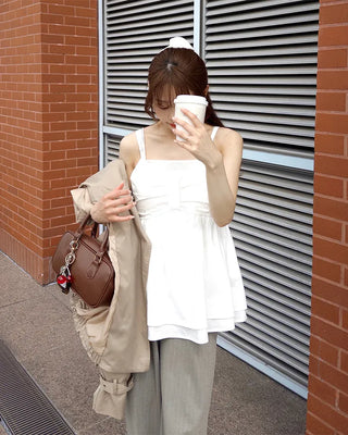 Ribbon flare camisole