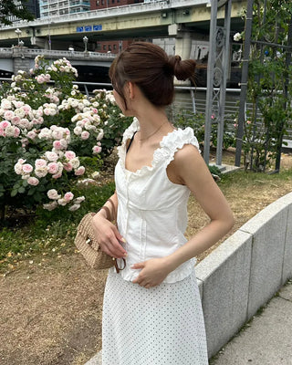 Frilled Shirring Camisole