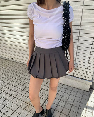 Dot Shirring Shoulder Bag