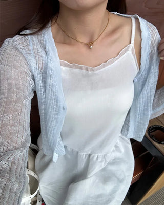 Long frill lace camisole