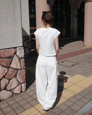High-waisted balloon cotton pants