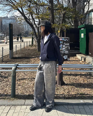 (Unisex) Paint Wash Wide Denim
