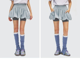 [Monterest] Reflective Print Bubble Sports Skirt