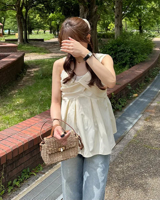 Asymmetrical Twist Bustier Blouse
