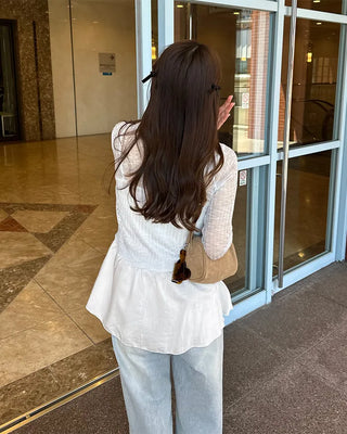 V-neck sheer cardigan