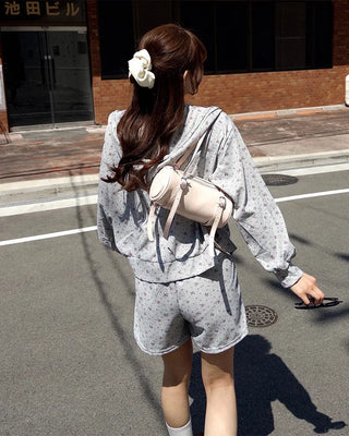2-way Flower Zip Hoodie