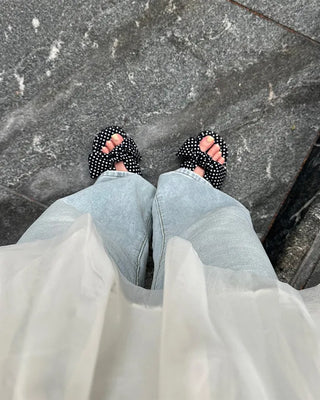 Big Ribbon Mule Sandals