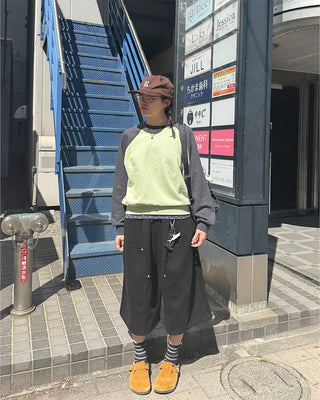 (UNISEX) Snap Bermuda Easy Pants