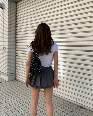 Dot Shirring Shoulder Bag