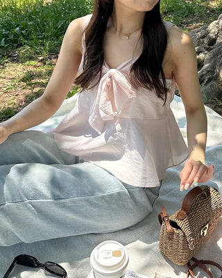 Ribbon frill sleeveless