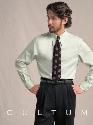 [CULTUM] 1930s Long Point Collar Cotton Shirt