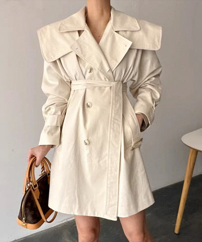 retro lace-up waist slim jacket