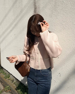 Two-tone knit cardigan
