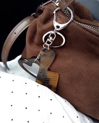 Heart Mirror & Comb Set Keyring