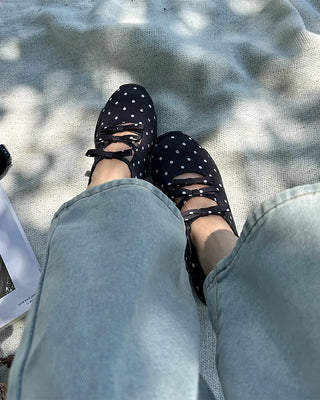 Polka Dot Ribbon Mary Jane Sneakers