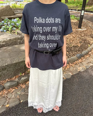 Dot lettering print short-sleeved T-shirt