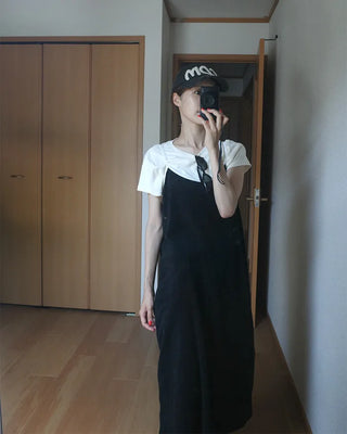 High-collar camisole long dress