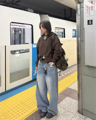 Cotton 2-Way Hooded Zip-Up
