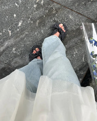 Big Ribbon Mule Sandals
