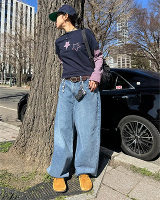 (UNISEX) Wide Denim Pants