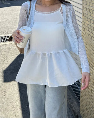 Long frill lace camisole