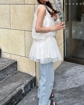 Chiffon lace blouse