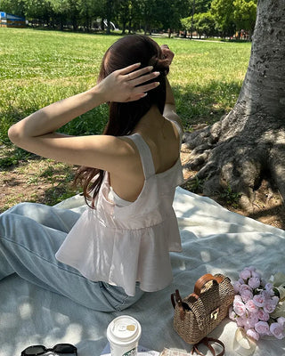 Ribbon frill sleeveless