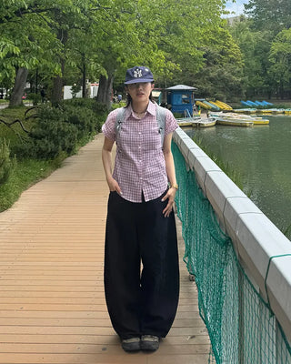 Checked Roll-Up Half Shirt