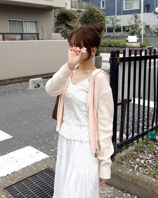 Knit zip hoodie