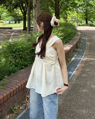 Asymmetrical Twist Bustier Blouse