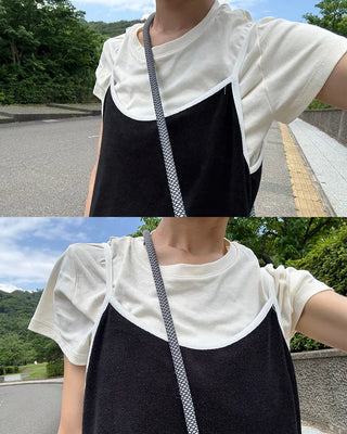 High-collar camisole long dress