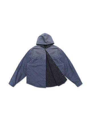 [MASONPRINCE] Plaid Wool Fleece Hooded Jacket