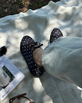 Polka Dot Ribbon Mary Jane Sneakers