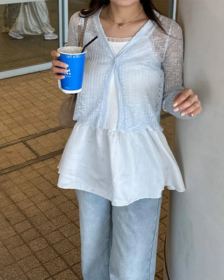 Long frill lace camisole