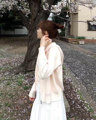 Knit zip hoodie